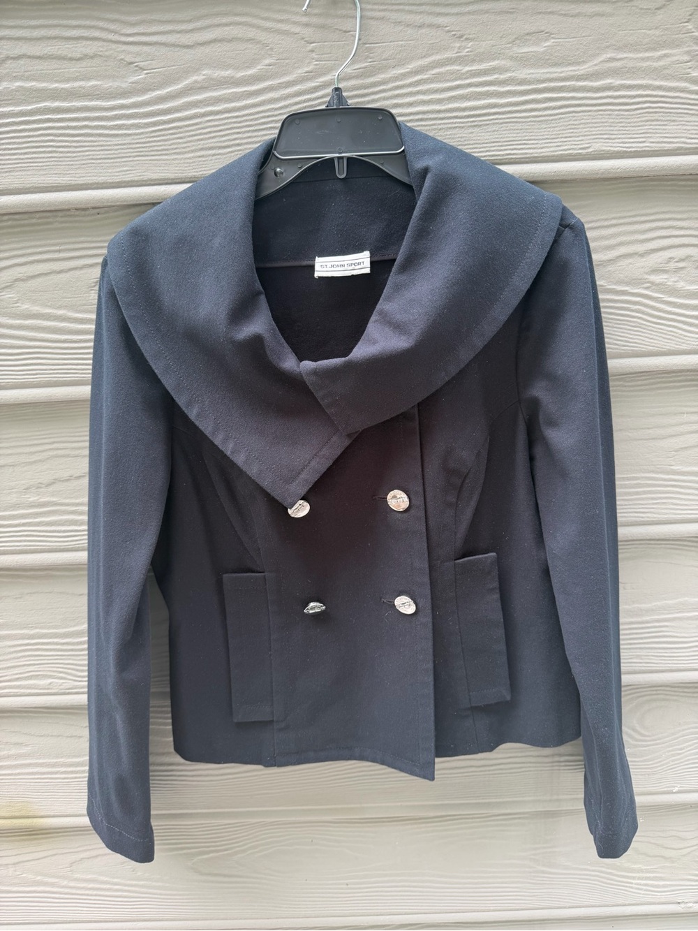 St. John Sport (2008) Chic Navy Cropped Blazer Size Medium